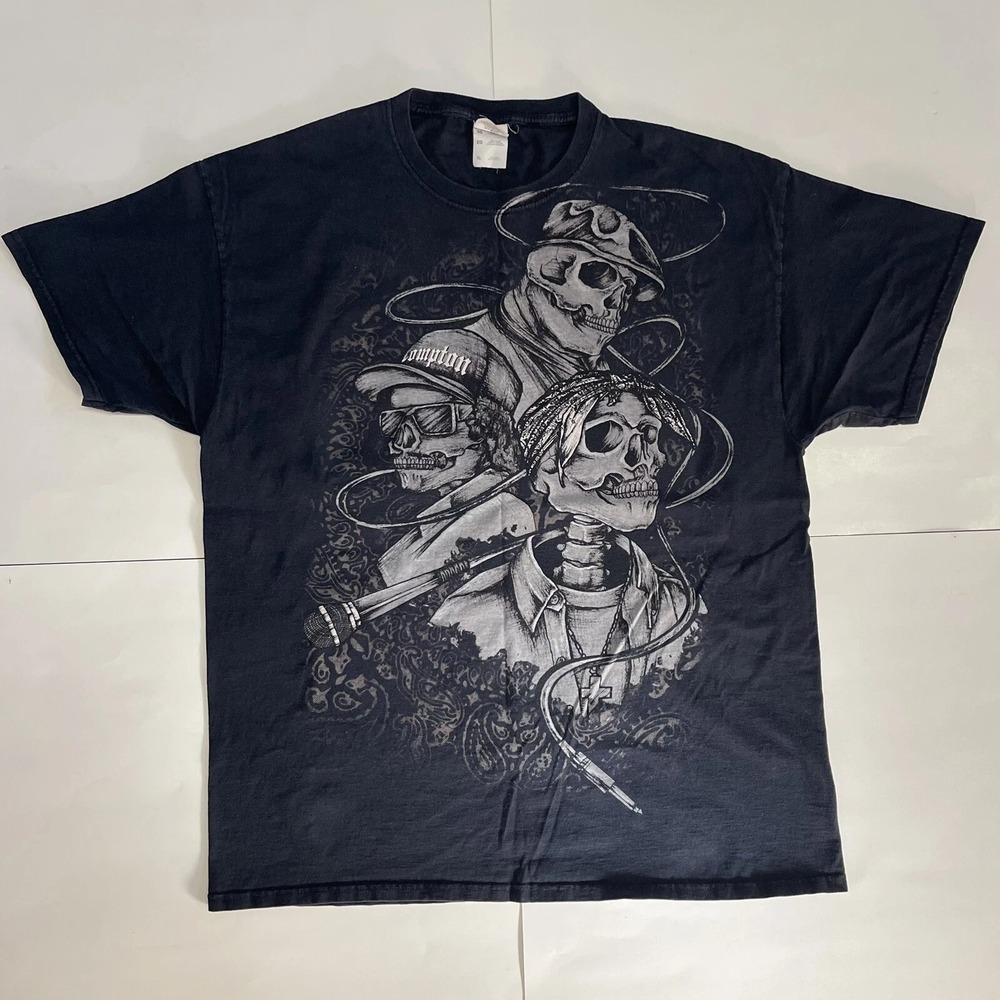 Hip Hop Legends Skull Black T Shirt